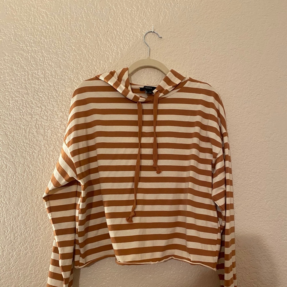 Striped cropped hoodie